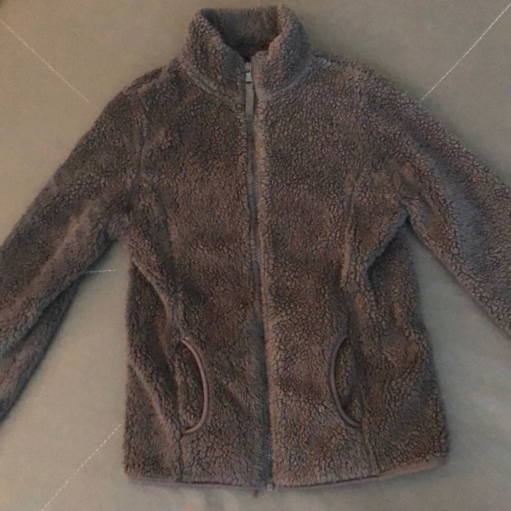 fluffy zip up jacket